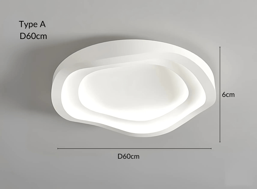 Type A D60cm metal flush mount ceiling light, 6cm height