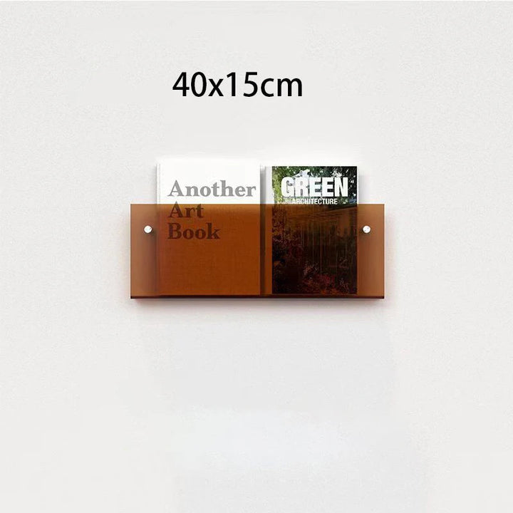 40x15cm modern acrylic floating shelf holding two books: &