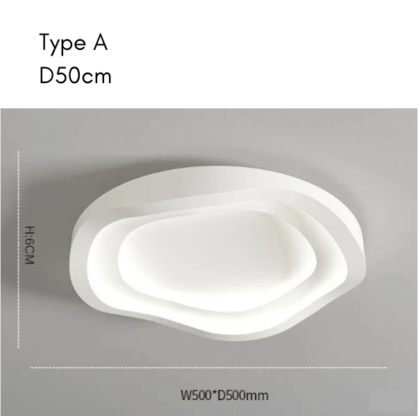 Modern white ceiling light, Type A, 50cm diameter, 6cm height.